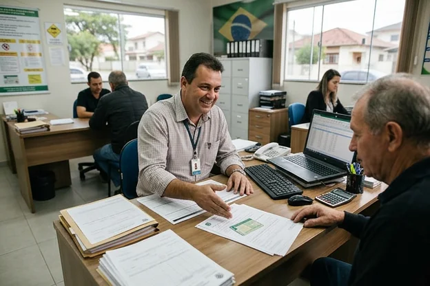 Despachante ajudando na renovação da CNH.